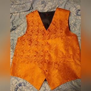 Men's orange suit vest